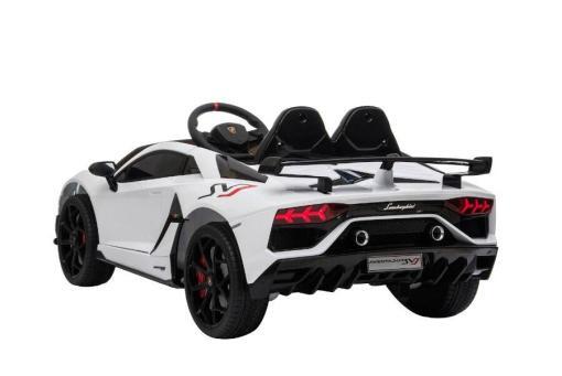 Kinderfahrzeug elektro von Lamborghini lizenziert - Aventador sv - mit Fernsteuerung, 12V, EVA und Ledersitz - weiss- 4