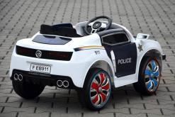 Elektro Kinderfahrzeug Kinderauto Polizei für Kinder ab 2 Jahre Schwarz mit Sirene 12V-2