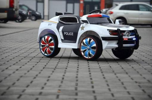 Elektro Kinderfahrzeug Kinderauto Polizei für Kinder ab 2 Jahre Schwarz mit Sirene 12V-61