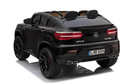 Elektro Kinderfahrzeug lizenziert Mercedes GLC AMG - mit Ledersitz, EVA Reifen und Lackiert - schwarz -3m