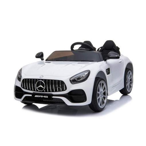 Elektro Kinderauto, Kinderfahrzeug "Mercedes AMG GT Doppelsitzer M" - lizenziert - 12V, -2,4Ghz Ferngesteuert, MP3, Ledersitz+EVA – Bild 9