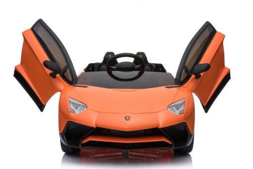 elektro Kinderfahrzeug von Lamborghini lizenziert - Aventador sv svj- mit Fernsteuerung, 12V, EVA und Ledersitz - orange- 2