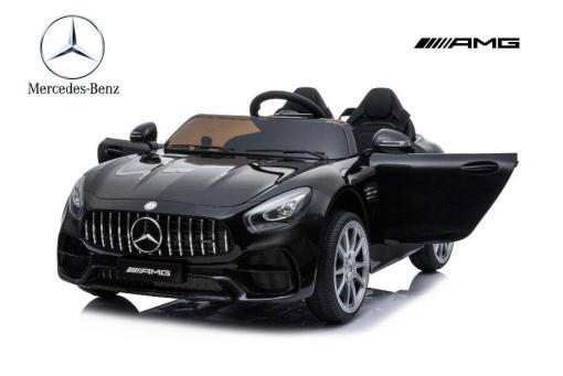 Elektro Kinderauto, Kinderfahrzeug "Mercedes AMG GT Doppelsitzer M" - lizenziert - 12V, -2,4Ghz Ferngesteuert, MP3, Ledersitz+EVA