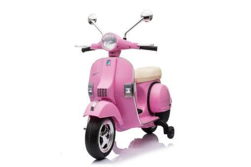 Elektro Kindermotorrad "Vespa" - Lizenziert - 12V - 2 Motoren - MP3 - Ledersitz – Bild 4