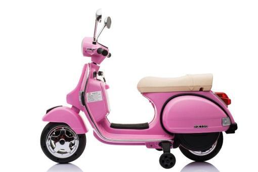 Elektro Kindermotorrad "Vespa" - Lizenziert - 12V - 2 Motoren - MP3 - Ledersitz – Bild 7