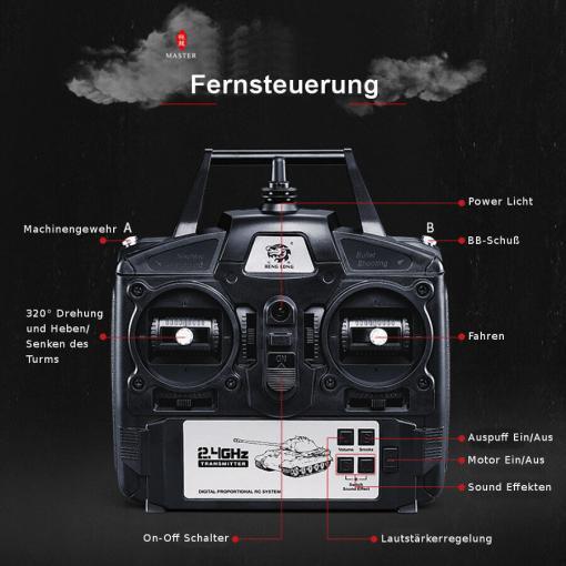 Ferngesteuerter Panzer mit Schuss Russicher T-72 Heng Long 116 , Stahlgetriebe -2,4Ghz V 6.0 -PRO 11