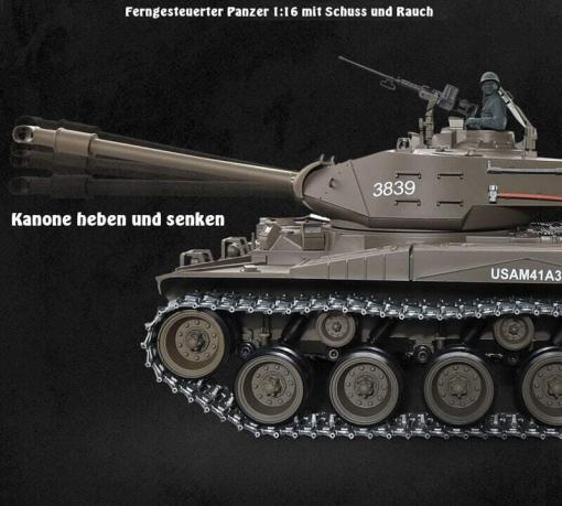 Ferngesteuerter Panzer mit Schuss U.S. M41 A3 WALKER BULLDOG Heng Long 1-16 -2,4Ghz V6.0 -PRO -12