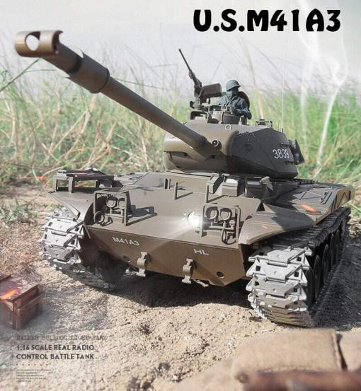 Ferngesteuerter Panzer mit Schuss U.S. M41 A3 WALKER BULLDOG Heng Long 1-16 -2,4Ghz V6.0 -PRO -2