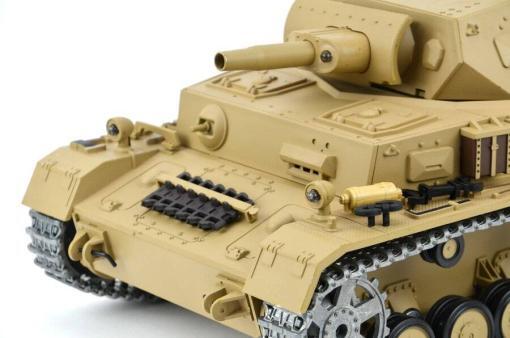 Ferngesteuerter Panzer "Kampfwagen IV Ausf.F-1" Heng Long 1:16 Sandfarbe mit Rauch,Sound und Schuss, Metallgetriebe -2,4Ghz -PRO-8