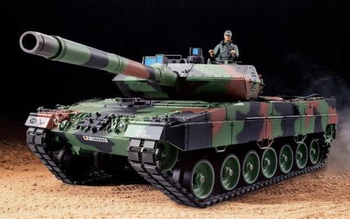 ferngesteuerter panzer leopard 2a6 deutsch pro mit metallgetriebe und metallketten - 1