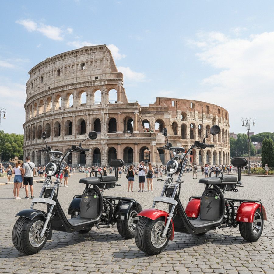 Coco Bike E-Scooter mit Straßenzulassung und drei Räder Trike ca. 70km Reichweite, 60V | 2000W | 40AH Akku