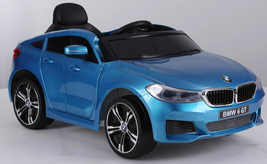 Kinderfahrzeug - Elektro Auto BMW 6GT - lizenziert - 12V, 2 Motoren+  2,4Ghz+ Ledersitz+EVA+ Lackiert Blau