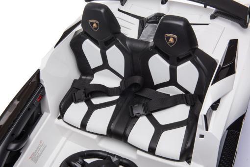 Kinderfahrzeug - Elektro Auto "Lamborghini Aventador SVJ 2 Sitzer" - lizenziert - 12V7AH, 2 Motoren- 2,4Ghz Fernsteuerung, MP3, Ledersitz+EVA+Lackiert – Bild 12