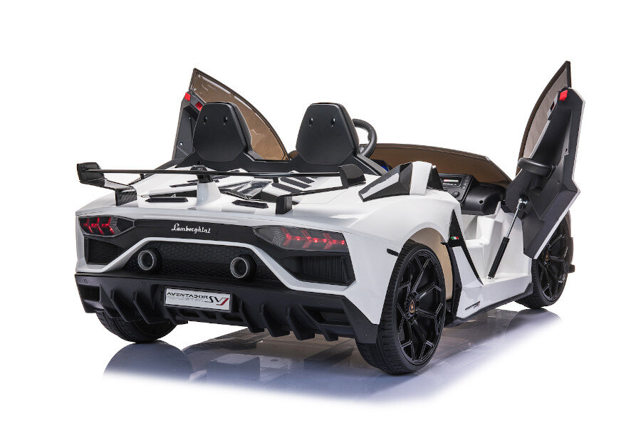 Kinderfahrzeug - Elektro Auto Lamborghini Aventador SVJ 2 Sitzer -  lizenziert - 12V7AH, 2 Motoren- 2,4Ghz Fernsteuerung, MP3,  Ledersitz+EVA+Lackiert