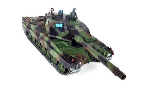 RC Panzer "German Leopard 2A6" Heng Long 1:16 mit R&S, Stahlgetriebe und Metallketten V7.0 - Upg-A – Bild 3