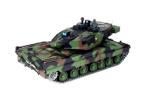RC Panzer "German Leopard 2A6" Heng Long 1:16 mit R&S, Stahlgetriebe und Metallketten V7.0 - Upg-A – Bild 4