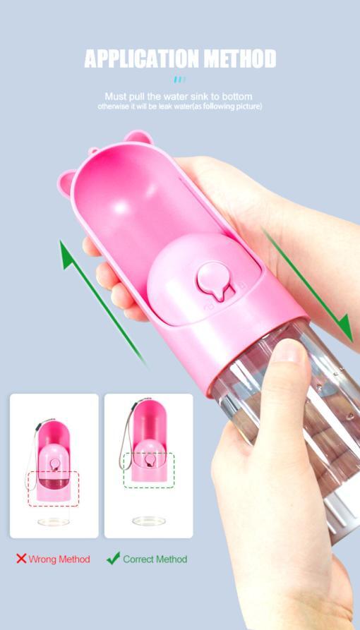Haustier Trinkflasche to Go - 250 ml mit Ersatzfutterbehälter – Bild 5