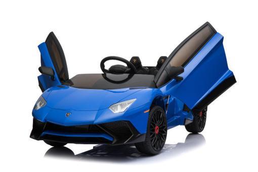 Kinderfahrzeug - Elektro Auto "Lamborghini Aventador SV" - lizenziert - 12V7AH, 2 Motoren- 2,4Ghz Fernsteuerung, MP3, Ledersitz+EVA-Blau
