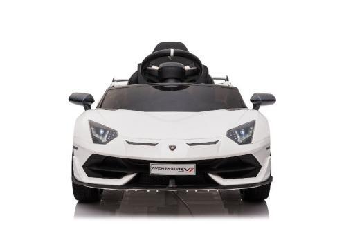 Kinderfahrzeug - Elektro Auto "Lamborghini Aventador SVJ" - lizenziert - 12V7AH, 2 Motoren- 2,4Ghz Fernsteuerung, MP3, Ledersitz+EVA -018-Weiss – Bild 4
