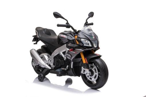 Elektro Kindermotorrad "Aprilia Tuono V4" - Lizenziert - 12V - 2 Motoren - MP3 + EVA -Schwarz