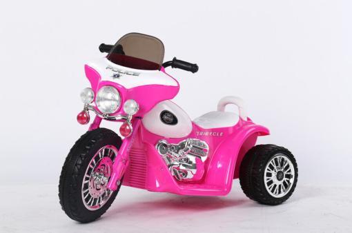 Elektro Kindermotorrad - "Police Design"- 6V Akku -Rosa