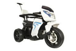 Elektro Kindermotorrad "108B" - Dreirad mit Schiebestange und Pedalen - Weiss