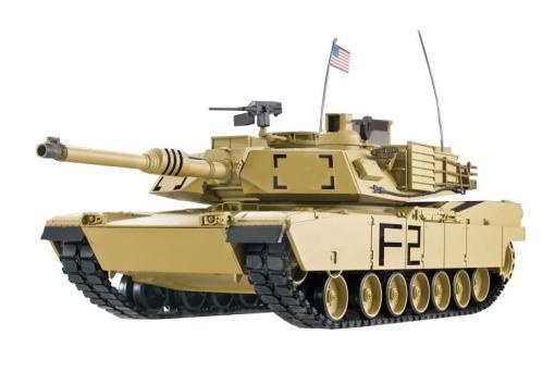 RC Panzer "M1A2 Abrams" 1:16 Heng Long -Rauch&Sound, Stahlgetriebe, Metallketten, 2,4Ghz V7.0 - Upg-A