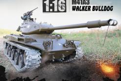 RC Panzer M41 A3 "WALKER BULLDOG" Heng Long 1:16 mit R&S, Metallgetriebe und Metallketten -2,4Ghz V7.0 -PRO