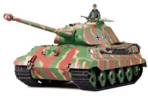 RC Panzer "Deutscher Königstiger" 1:16 Heng Long mit Rauch und Sound , Metallgetriebe und 2,4Ghz Fernsteuerung -Upgraded Version