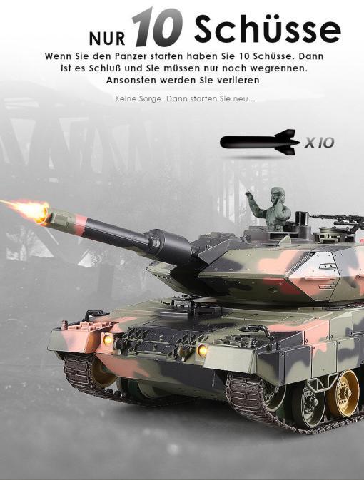 RC Panzer "Deutscher Leopard A5" 1:24 mit Schuss und Sound "809" mit IR-Battle 13
