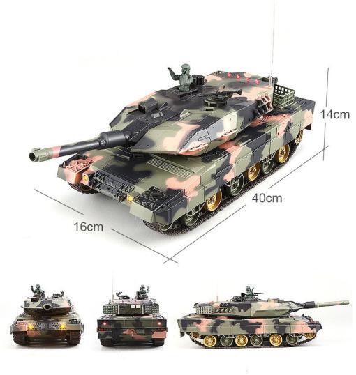 RC Panzer "Deutscher Leopard A5" 1:24 mit Schuss und Sound "809" mit IR-Battle 6