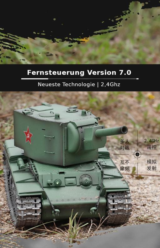 ferngesteuerter panzer mit schuß funktion von henglong russicher kv-2-13