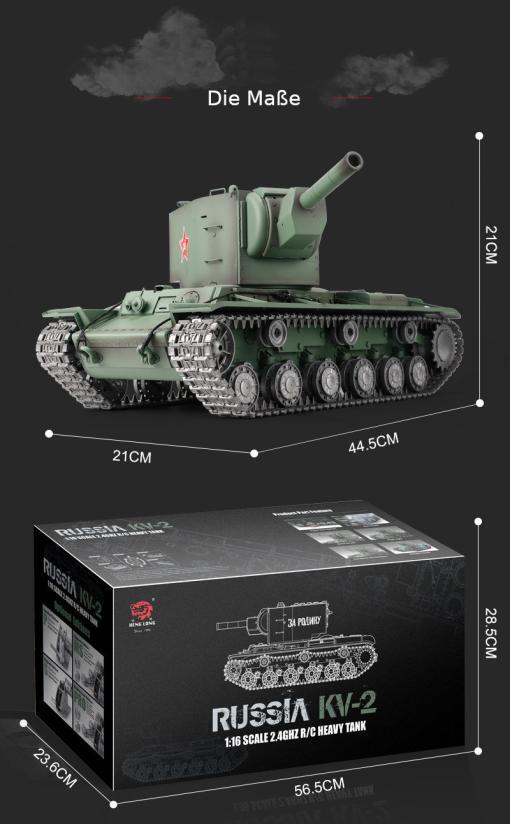 ferngesteuerter panzer mit schuß funktion von henglong russicher kv-2-8