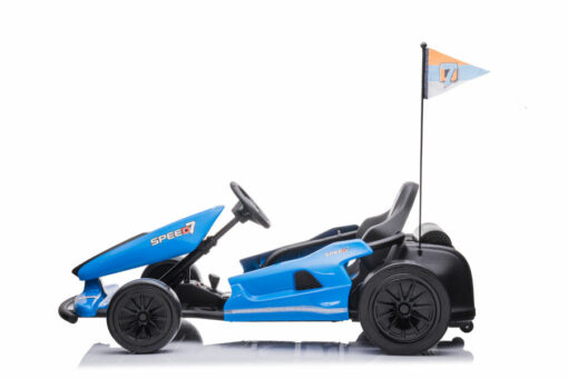 Kinder Elektroauto "e-Gokart" mit 24V und Driftfunktion + 2x 12V7A (24V7A) Akku und 2 Motoren -Blau – Bild 6