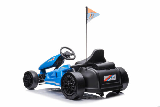 Kinder Elektroauto "e-Gokart" mit 24V und Driftfunktion + 2x 12V7A (24V7A) Akku und 2 Motoren -Blau – Bild 5