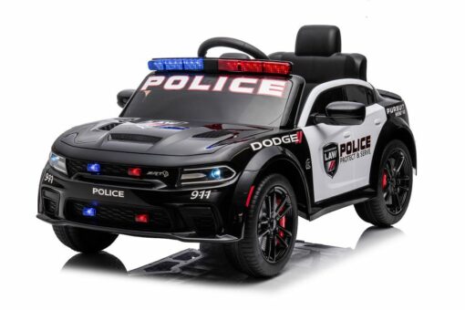 Kinderfahrzeug - Elektro Auto "Dodge Polizei" lizenziert - 12V Akku,2 Motoren- 2,4Ghz +Ledersitz, MP3
