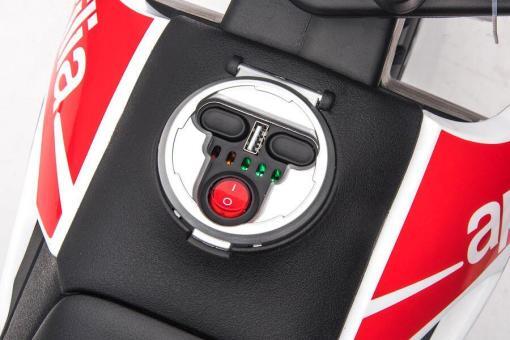 Elektro Kindermotorrad "Aprilia RX" - Lizenziert - 12V - 2 Motoren - MP3 + Leder + EVA – Bild 5