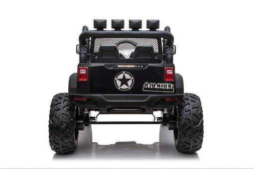 Kinderfahrzeug - Elektro Auto Offroad mit 24V Akku und 2x200W Motoren "Schwarz" 2,4Ghz+Ledersitz+EVA – Bild 4