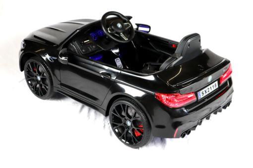 Elektro Kinderfahrzeug "BMW M5" - lizenziert - 12V7A Akku, 2 Motoren- 2,4Ghz Fernsteuerung, MP3, Ledersitz+EVA- Schwarz – Bild 5