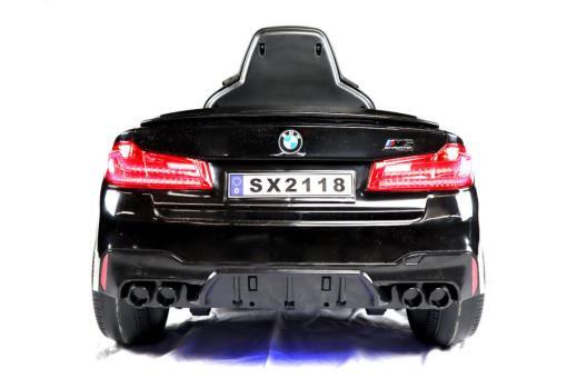 Elektro Kinderfahrzeug "BMW M5" - lizenziert - 12V7A Akku, 2 Motoren- 2,4Ghz Fernsteuerung, MP3, Ledersitz+EVA- Schwarz – Bild 3