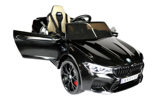 Elektro Kinderfahrzeug "BMW M5" - lizenziert - 12V7A Akku, 2 Motoren- 2,4Ghz Fernsteuerung, MP3, Ledersitz+EVA- Schwarz – Bild 8