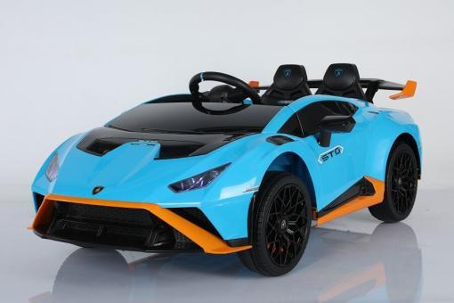 Kinder Elektroauto "Lamborghini Huracan STO" - lizenziert - 12V7A Akku, 2 Motoren- 2,4Ghz Fernsteuerung, MP3, Ledersitz+EVA – Bild 8