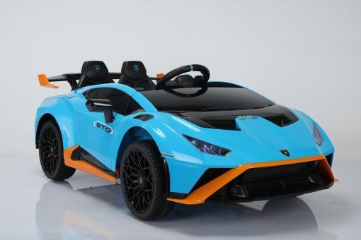 Kinder Elektroauto "Lamborghini Huracan STO" - lizenziert - 12V7A Akku, 2 Motoren- 2,4Ghz Fernsteuerung, MP3, Ledersitz+EVA – Bild 7