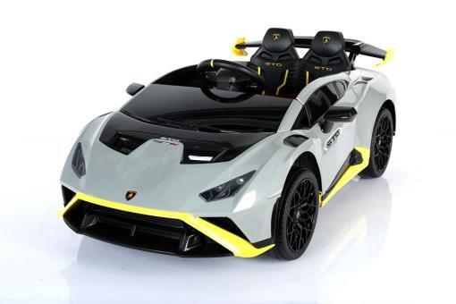 Kinder Elektroauto "Lamborghini Huracan STO" - lizenziert - 12V7A Akku, 2 Motoren- 2,4Ghz Fernsteuerung, MP3, Ledersitz+EVA – Bild 2
