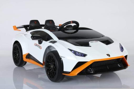 Kinder Elektroauto "Lamborghini Huracan STO" - lizenziert - 12V7A Akku, 2 Motoren- 2,4Ghz Fernsteuerung, MP3, Ledersitz+EVA – Bild 5