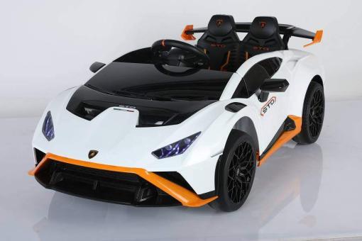 Kinder Elektroauto "Lamborghini Huracan STO" - lizenziert - 12V7A Akku, 2 Motoren- 2,4Ghz Fernsteuerung, MP3, Ledersitz+EVA – Bild 3