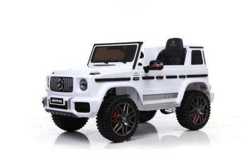 Elektro Kinderauto "Mercedes G63 AMG" - Lizenziert - 12V7AH Akku,2 Motoren- 2,4Ghz Fernsteuerung, MP3-Weiss – Bild 6