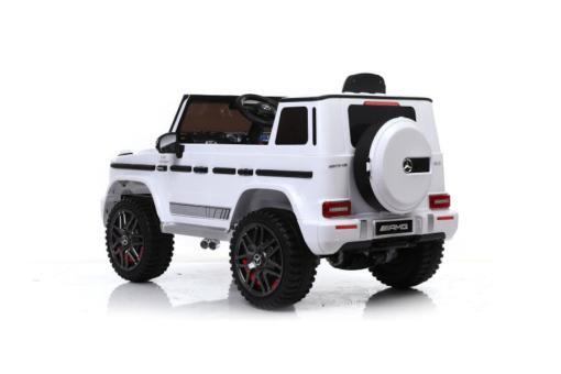 Elektro Kinderauto "Mercedes G63 AMG" - Lizenziert - 12V7AH Akku,2 Motoren- 2,4Ghz Fernsteuerung, MP3-Weiss – Bild 5