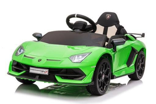 Elektro Kinderfahrzeug Lizenziert von Lamborghini "Aventador SVJ" - lizenziert - 12V7AH, 2 Motoren- 2,4Ghz Fernsteuerung, MP3, Ledersitz+EVA -018-Grün