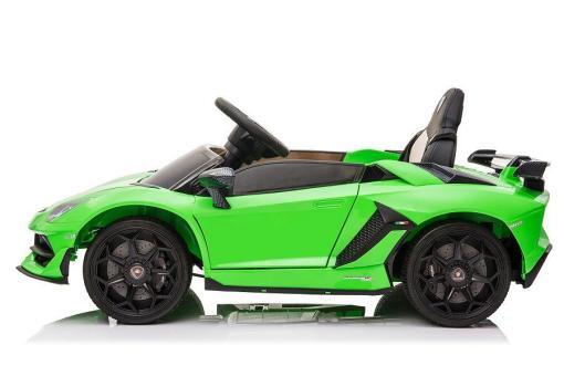 Elektro Kinderfahrzeug Lizenziert von Lamborghini "Aventador SVJ" - lizenziert - 12V7AH, 2 Motoren- 2,4Ghz Fernsteuerung, MP3, Ledersitz+EVA -018-Grün – Bild 6